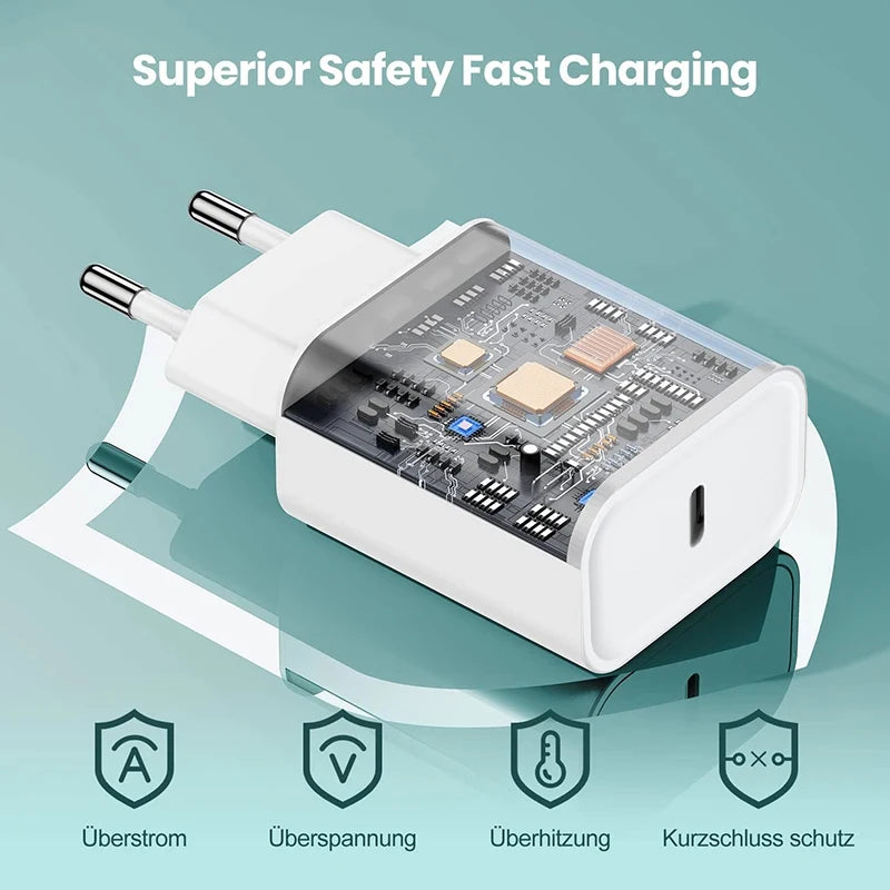 Chargeur rapide PD 40W pour iPhone 16 15 11 12 13 14 17 Pro Max Plus Air, câble de charge rapide USB C Type C, chargeur de téléphone
