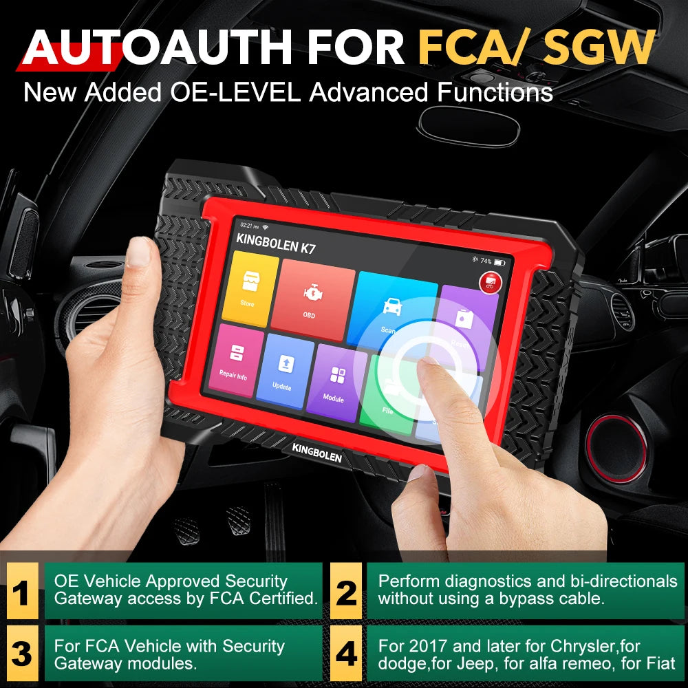 2026 New KINGBOLEN K7 CAN FD ALL System car Diagnostic Tools ECU Coding Bi-directional 28 Reset Lifetime Free PK X431 CRP919E BT
