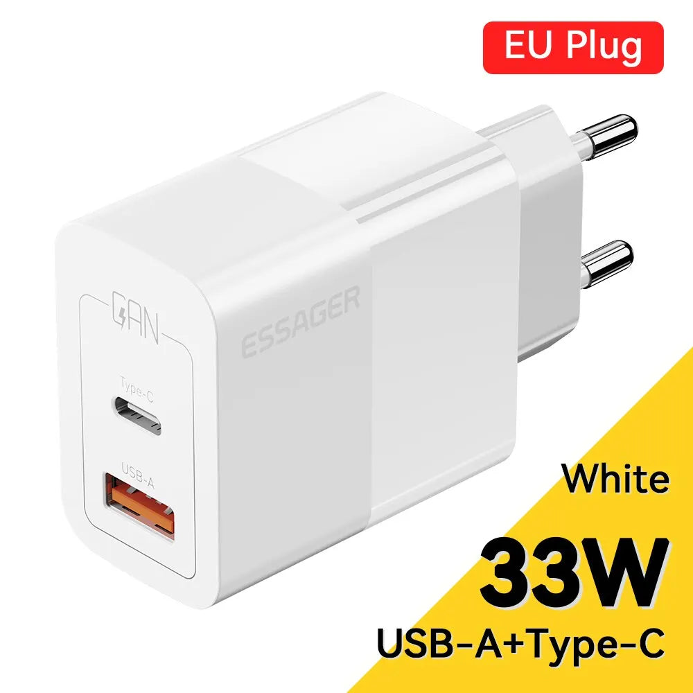 Essager-Chargeur USB Type-C, Charge Rapide PD, GaN, 33W, iPhone 14 13 12 11 Pro Max XS 8 P, iPad Pro Air iPad Mini