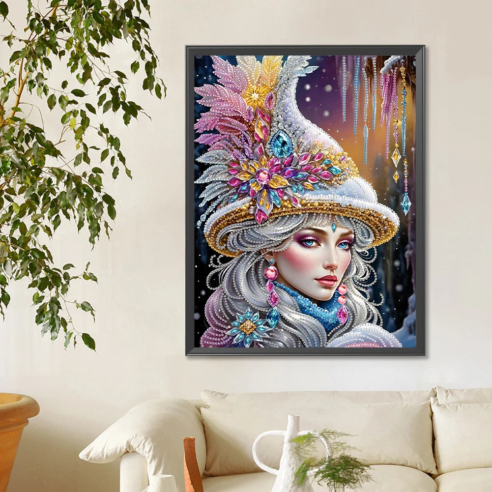 30*40cm Elegant Luxury Woman 5D DIY Partial Special Shaped Drill Diamond Painting Kit Rhinestone Diamond Painting Home Decor