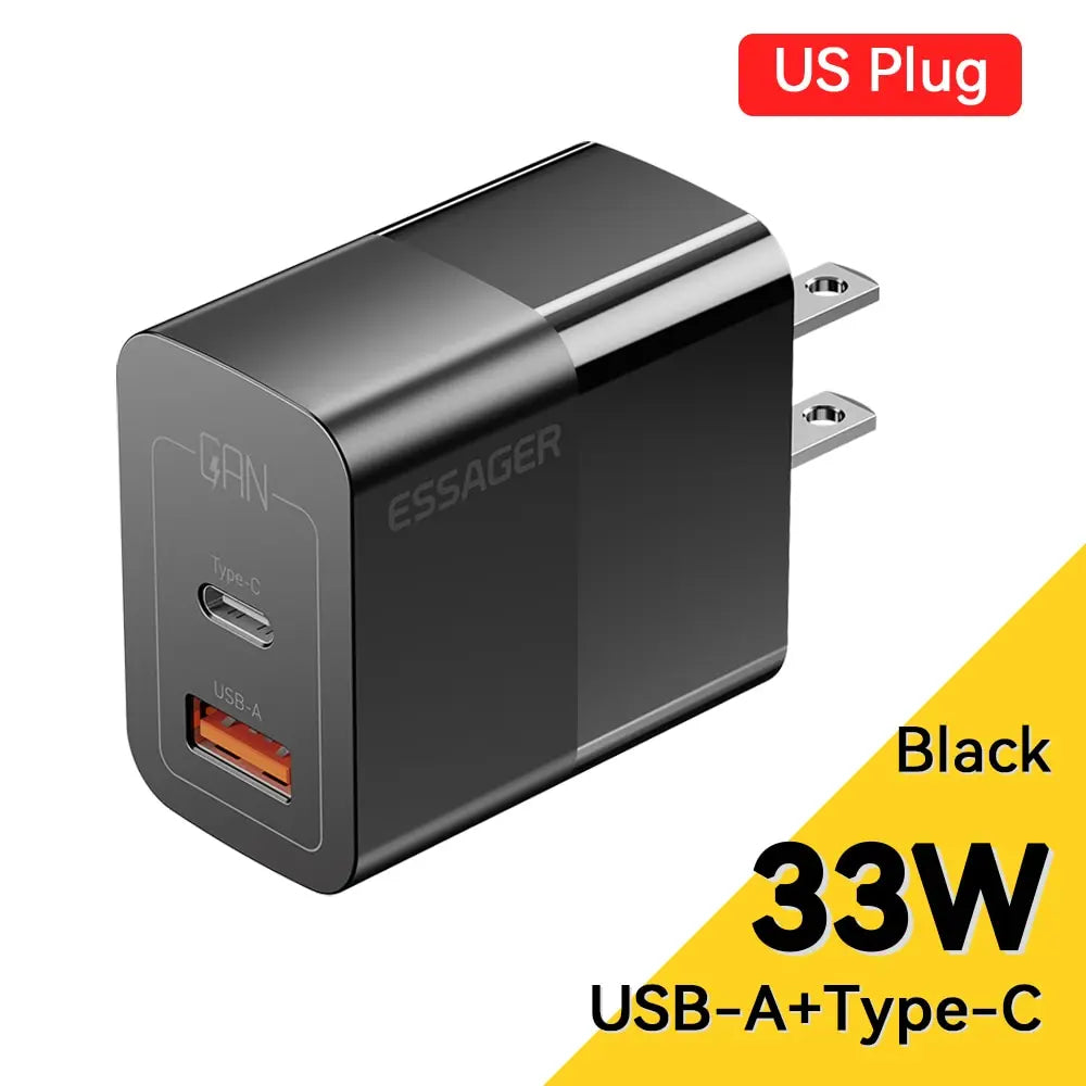 Essager-Chargeur USB Type-C, Charge Rapide PD, GaN, 33W, iPhone 14 13 12 11 Pro Max XS 8 P, iPad Pro Air iPad Mini