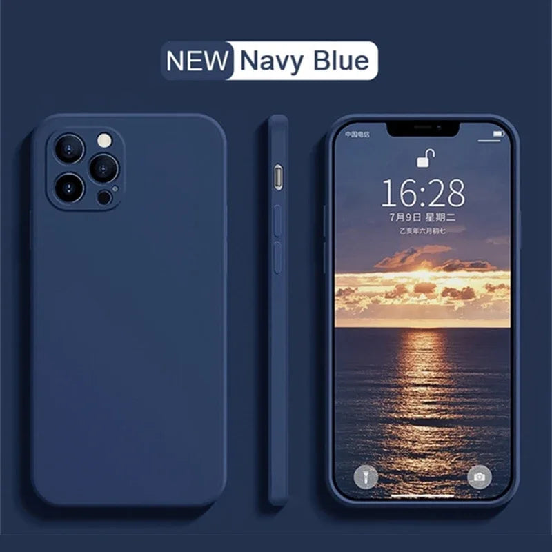 Soft TPU Phone Cover iphone 16 Pro Max Case Original Liquid Silicone  For iphone 15 14 13 14 11 Pro Max mini 14 15 16 Plus Coque