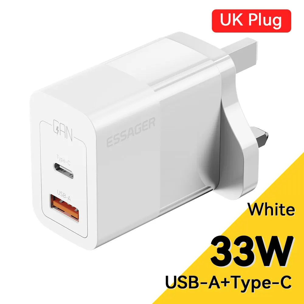 Essager-Chargeur USB Type-C, Charge Rapide PD, GaN, 33W, iPhone 14 13 12 11 Pro Max XS 8 P, iPad Pro Air iPad Mini