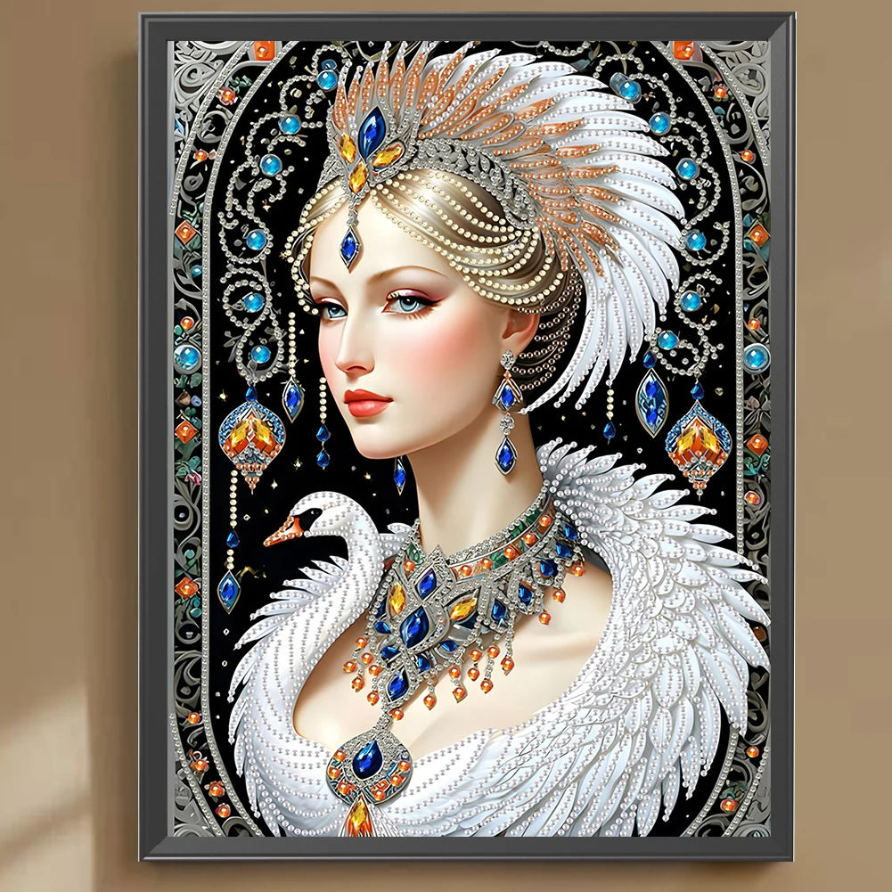 30*40cm Elegant Luxury Woman 5D DIY Partial Special Shaped Drill Diamond Painting Kit Rhinestone Diamond Painting Home Decor