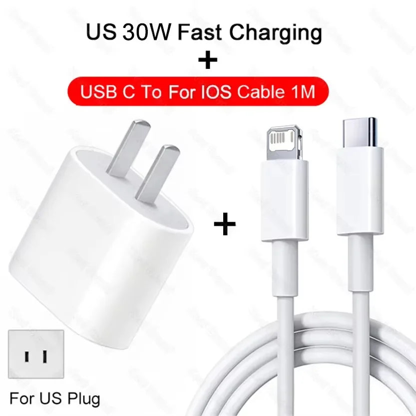 Original Pd 30w USB C charge rapide pour iPhone 13 12 11 14 pro Max 7 8 plus Mini XS xr x charge rapide câble USB type C pour chargeur iPhone