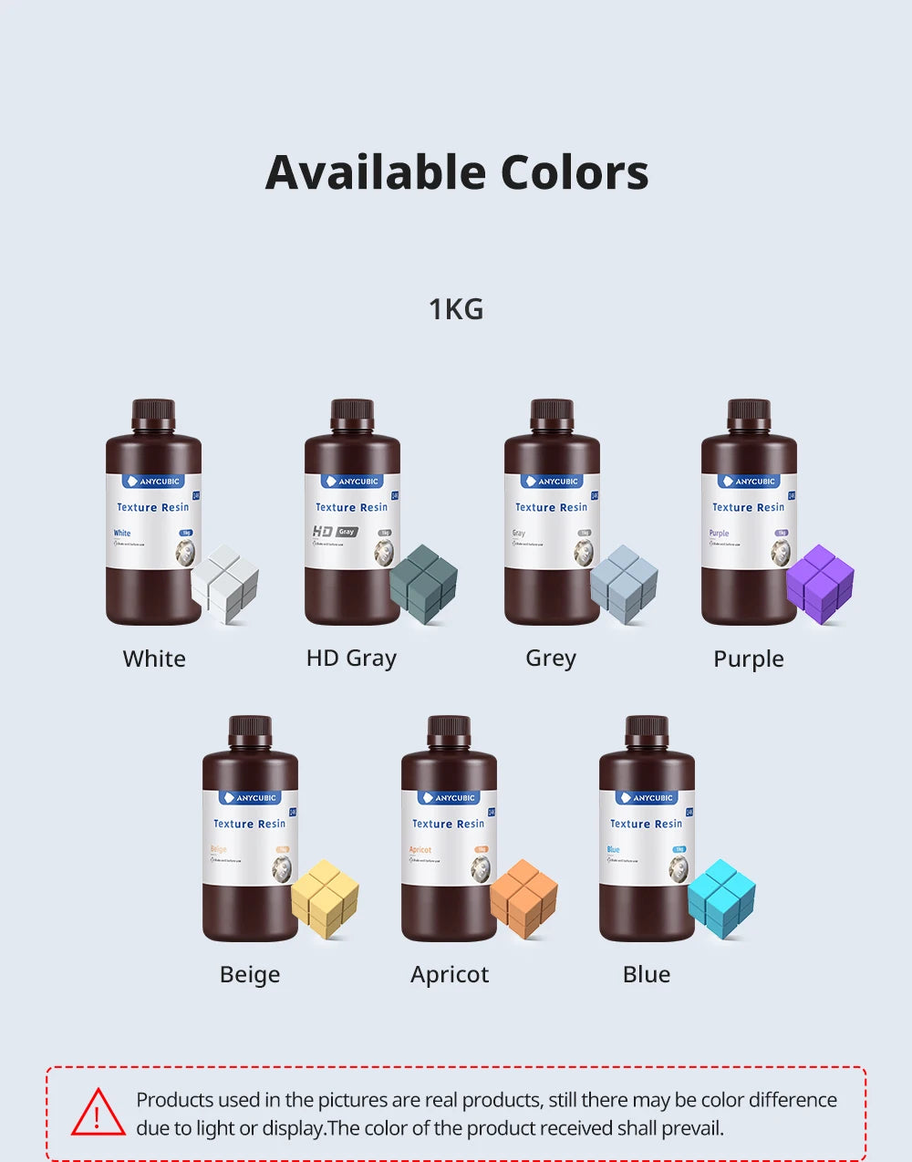 ANYCUBIC Texture Resin 14K high-precision 405nm UV Resin For Photon 3D Printer UV Photopolymer Resin