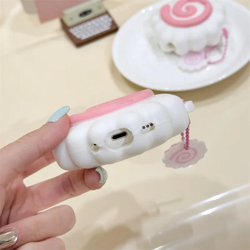 Cute Doughnut Headphone Case For AirPods 4 (2024) Airpod Pro 1 2 3 Bluetooth Earbuds Charging Box Protective Earphone Case Cover
