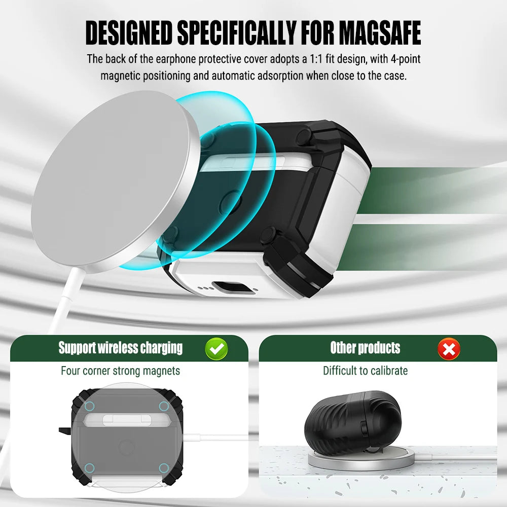 Magnetic Automatic Switch Earphone Case For Airpods Pro 2 Shockproof Wireless Charging Headphone Cover For Air Pod 4 3 2 1 Pro