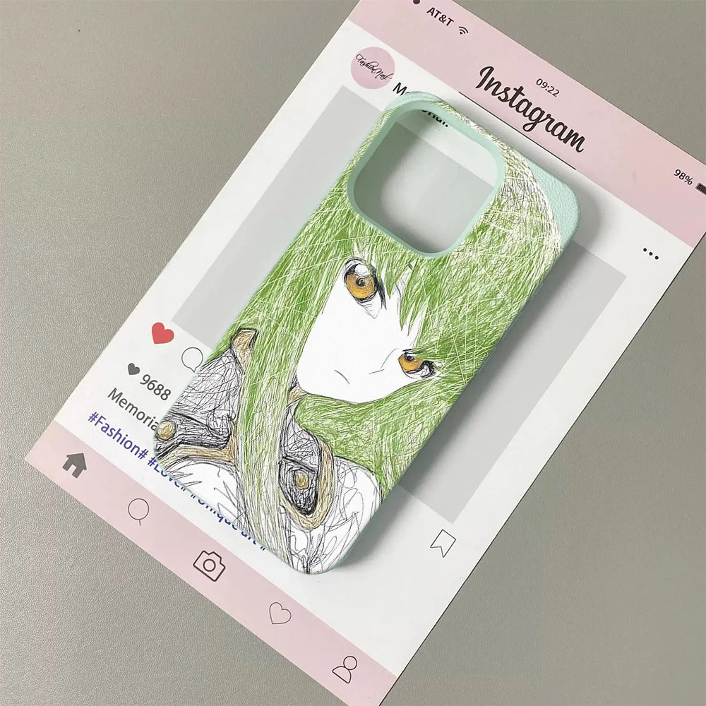 luxury comic Sketch Of Anime Character Soft Case protection for iPhone 17 16 15 13 12 11 14 17 Pro Max Coque