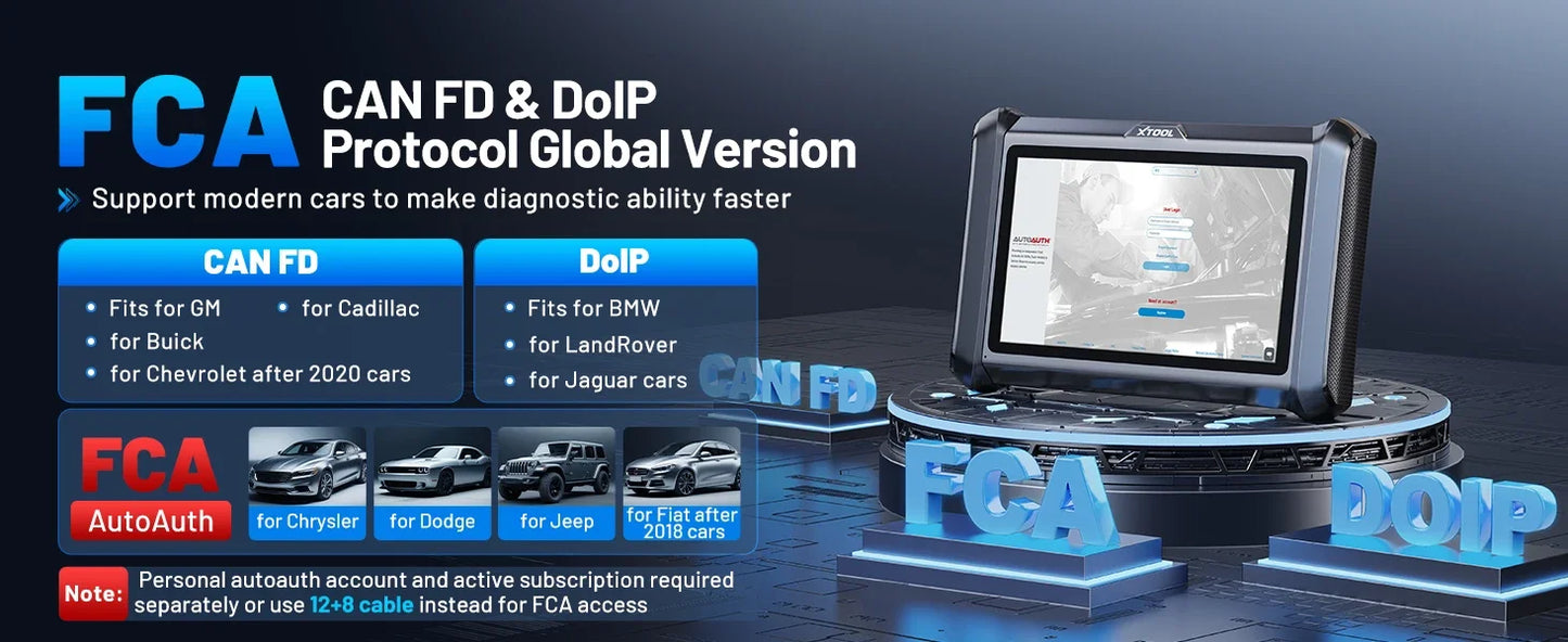 XTOOL D7S V2.0 Car Diagnostic Tools CAN FD DOIP FCA ECU Coding XTOOL D7 OBD2 Auto Automotive Tool Scan All System 39+ Reset