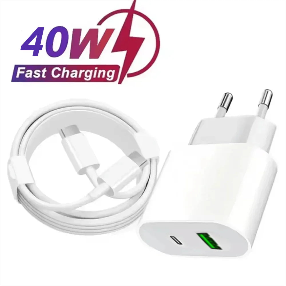 Chargeur rapide PD 35w pour iPhone 13 Pro 14 Plus 11 12 mini XS Max XR X iPad Air câble de charge rapide USB-C adaptateur d'alimentation