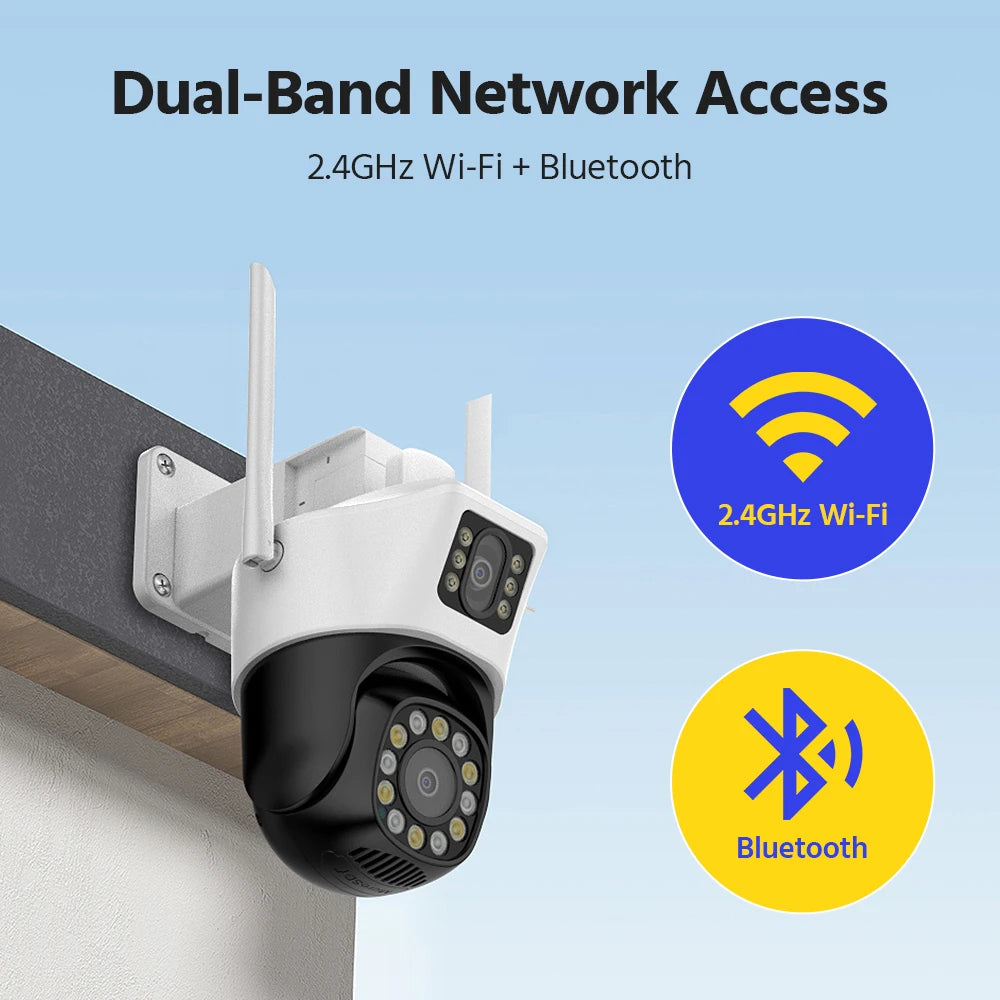 ANNKE 6MP Wifi IP Camera Dual Lens 2.4G camera security wifi Auto Tracking Human Detection Color Night Vision ONVIF PT Camera
