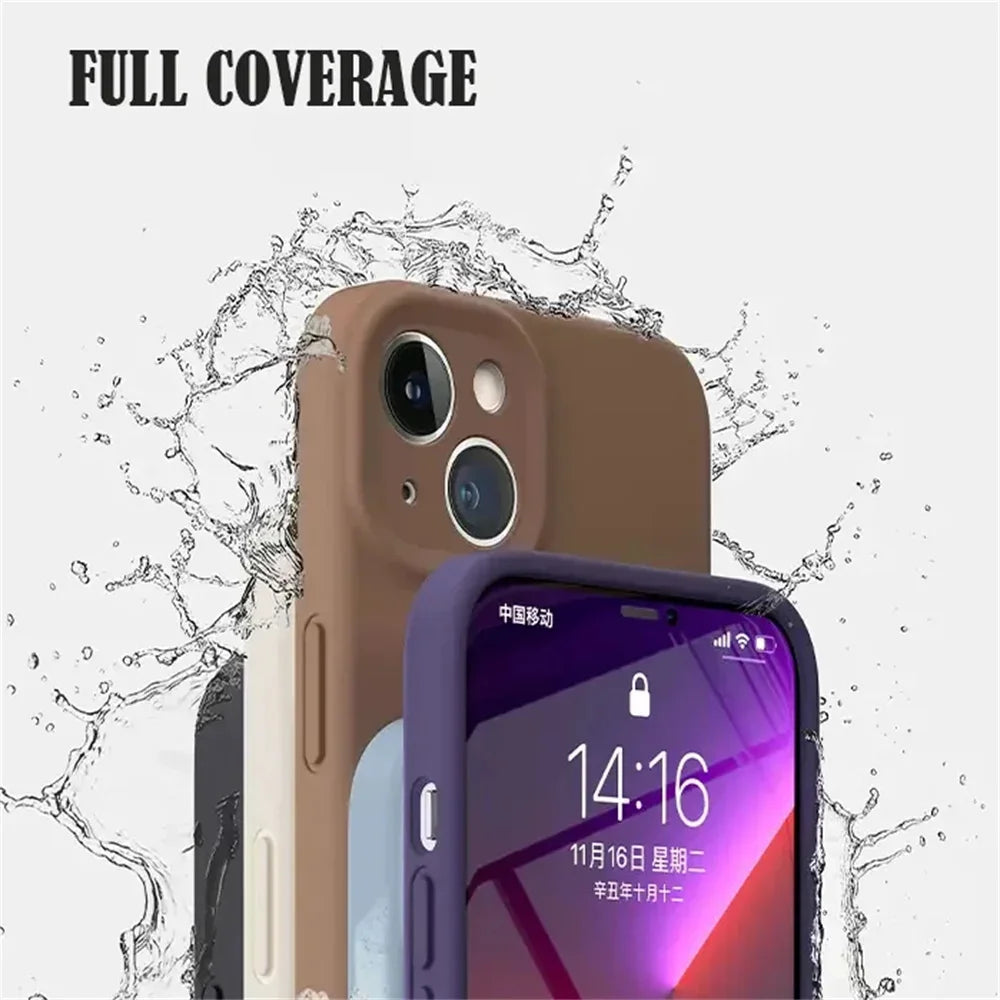 Soft TPU Phone Cover iphone 16 Pro Max Case Original Liquid Silicone  For iphone 15 14 13 14 11 Pro Max mini 14 15 16 Plus Coque
