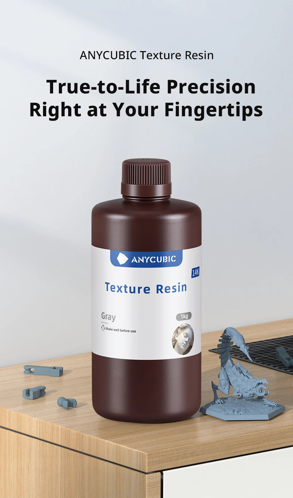 ANYCUBIC Texture Resin 14K high-precision 405nm UV Resin For Photon 3D Printer UV Photopolymer Resin
