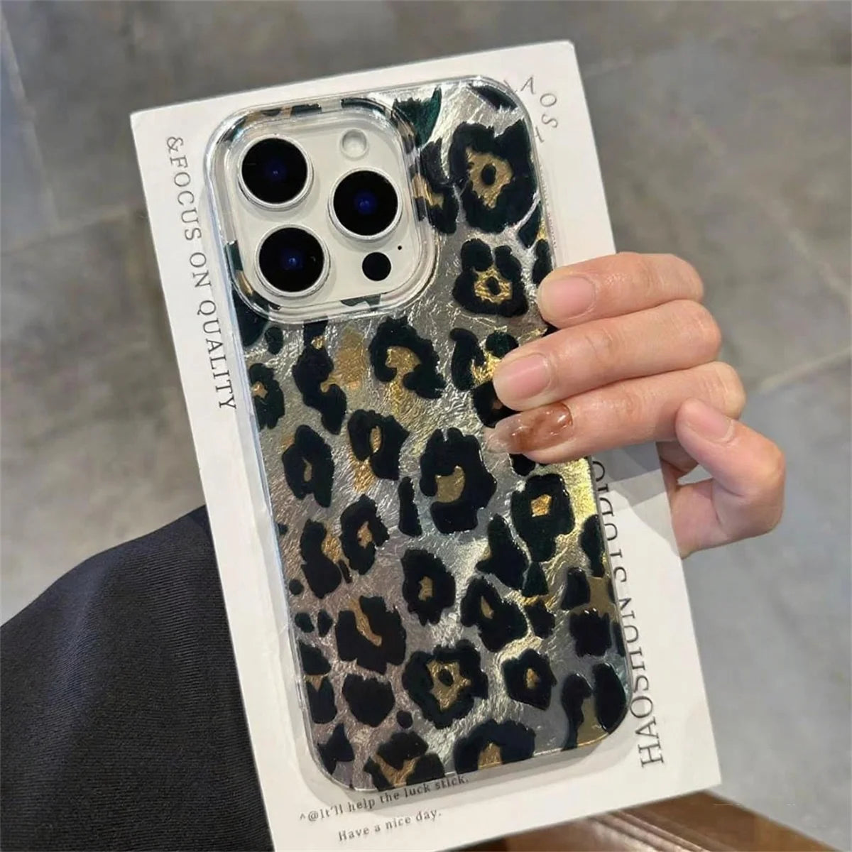 Cute Leopard Print Case for iPhone 16 17 15 14 13 12 Pro Max 11 For iPhone Air 16e Stylish Animal Pattern Shockproof Back Coque