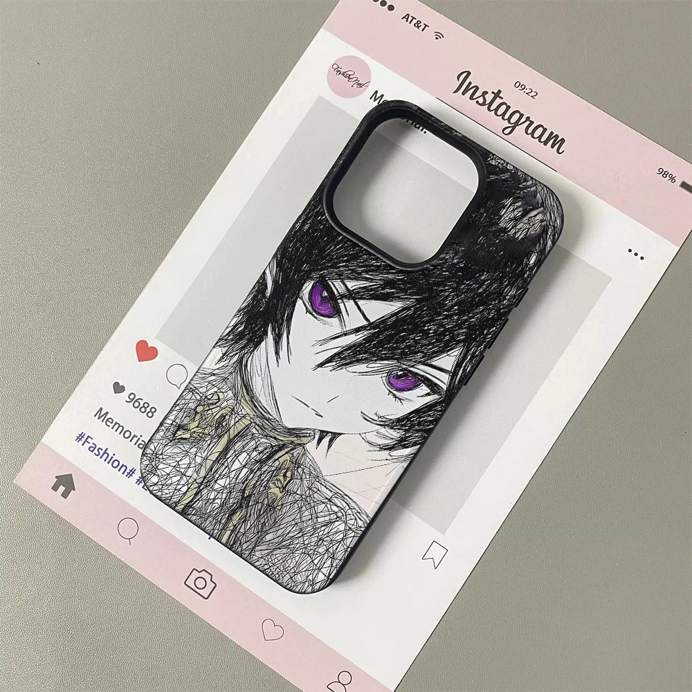 luxury comic Sketch Of Anime Character Soft Case protection for iPhone 17 16 15 13 12 11 14 17 Pro Max Coque