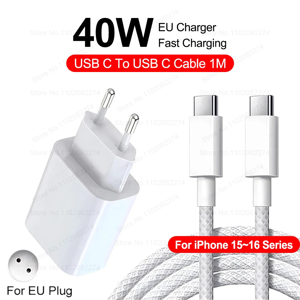 PD 40W USB C chargeur pour iPhone 16 15 14 13 12 11 Pro Max Plus charge rapide USB C Type C câble pour iPad chargeur d'air accessoires