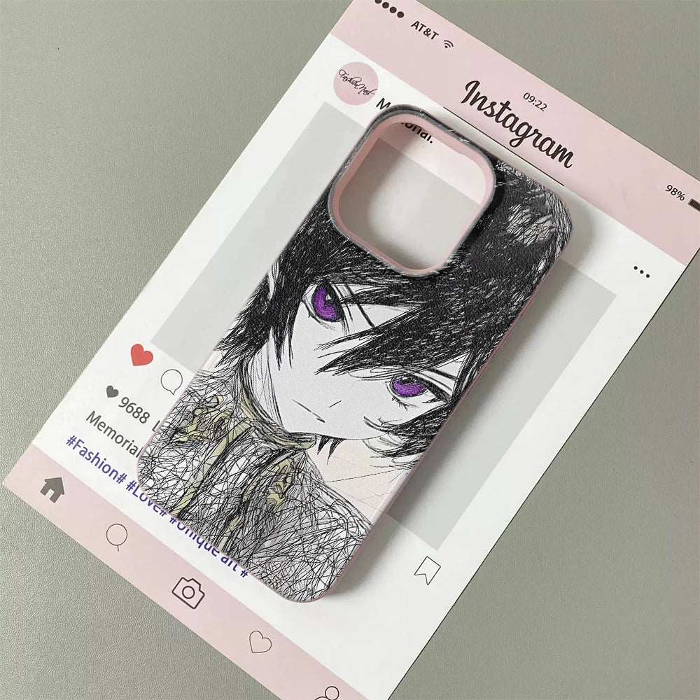 luxury comic Sketch Of Anime Character Soft Case protection for iPhone 17 16 15 13 12 11 14 17 Pro Max Coque