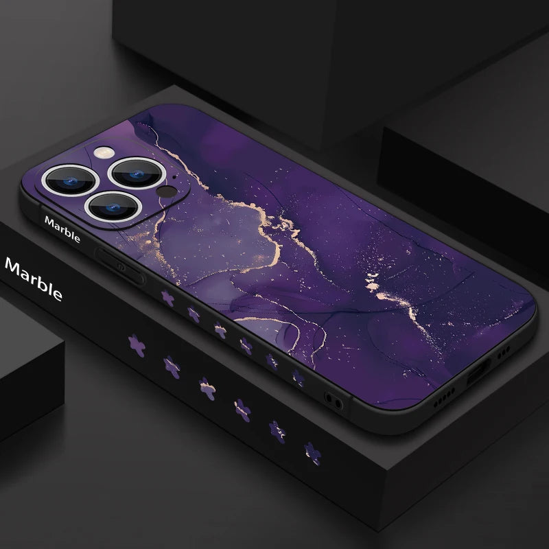 Marble Case For iPhone 15 Pro Max Coque Luxury Watercolor Shockproof Soft Cover For iPhone 16 17 14 13 12 Pro Max 11 16E 17 Air