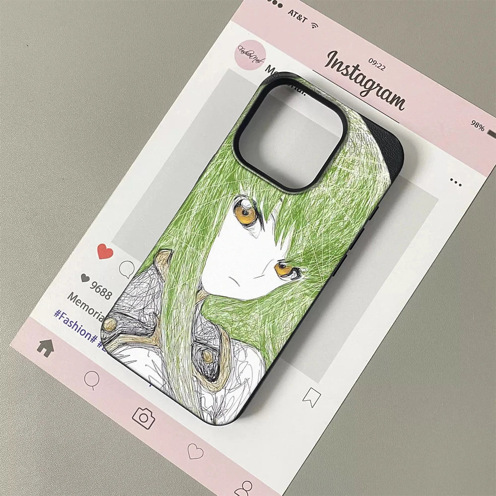 luxury comic Sketch Of Anime Character Soft Case protection for iPhone 17 16 15 13 12 11 14 17 Pro Max Coque