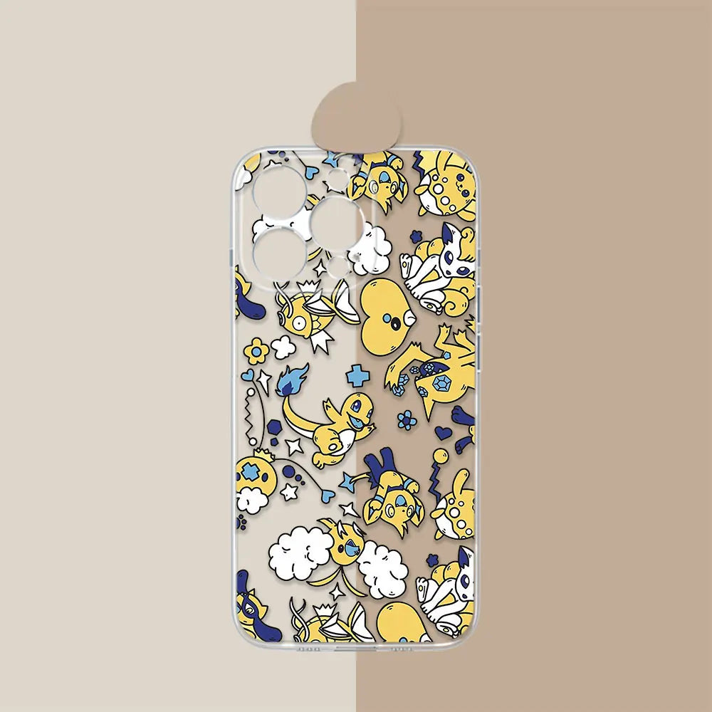 Pokemon Charizard Pikachu Anime Coque For iPhone 17 Air 16e 16 Case 15 14 13 12 11 17 16 Plus Pro Max 17 Translucent Phone Cover
