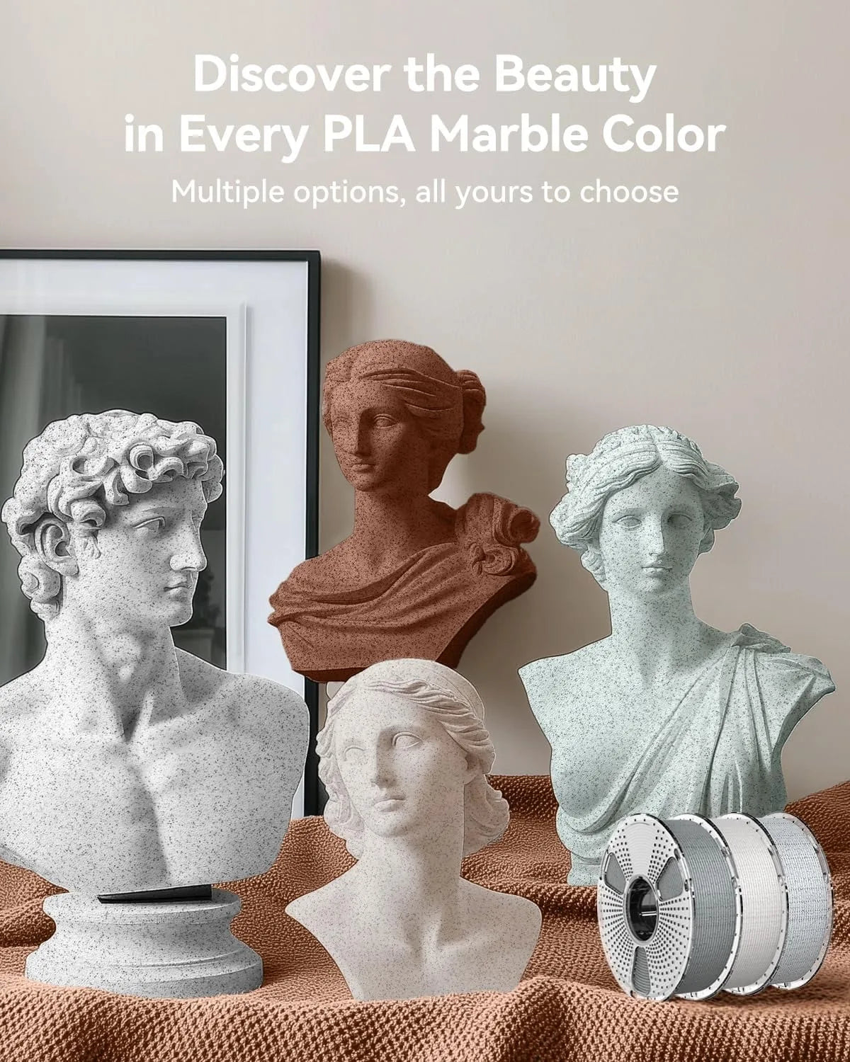SUNLU 5KG High Speed PLA Marble Filament 1.75mm +/- 0.02 mm 1kg Spool (2.2lbs) High Speed Printing Filament Fit Most FDM Printer