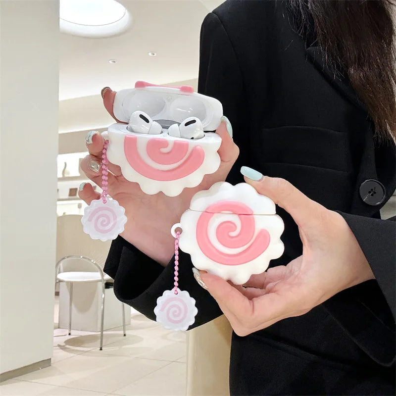 Cute Doughnut Headphone Case For AirPods 4 (2024) Airpod Pro 1 2 3 Bluetooth Earbuds Charging Box Protective Earphone Case Cover