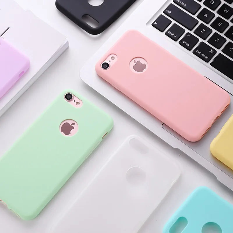 Silicone Case for iPhone 6S 6 7 8 Plus SE 2020 Case For iphone 12 mini 11 Pro 11Pro Max X XS MAX XR Phone Cover Casing Coque