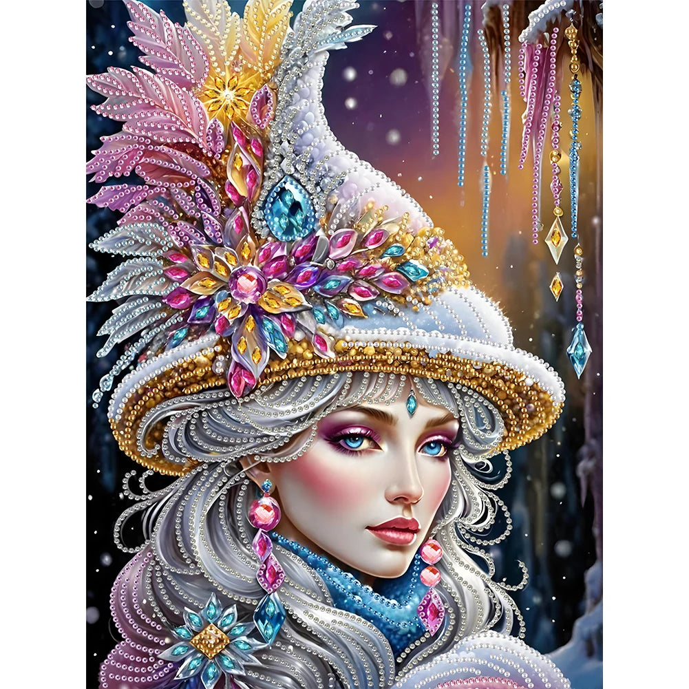 30*40cm Elegant Luxury Woman 5D DIY Partial Special Shaped Drill Diamond Painting Kit Rhinestone Diamond Painting Home Decor