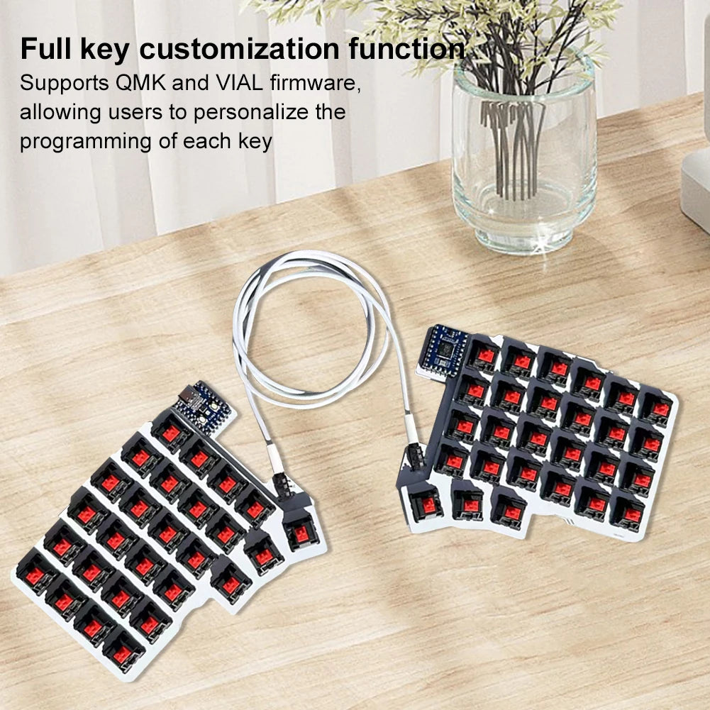 Silakka54 Split Keyboard Kit VIAL/QMK Wired Custom Hotswap Ergonomic Gaming Keyboard Left And Right Handed Mechanical Keyboard