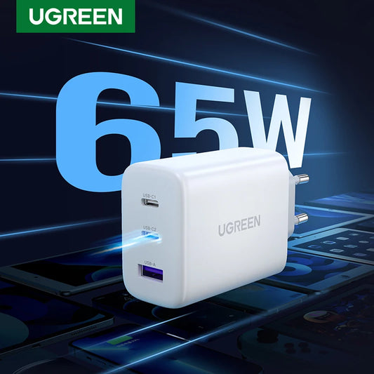 UGREEN 65W PD chargeur Charge rapide 4.0 3.0 Type C PD chargeur USB pour iPhone 17 16 15 Pro Max chargeur rapide pour ordinateur portable PD chargeur