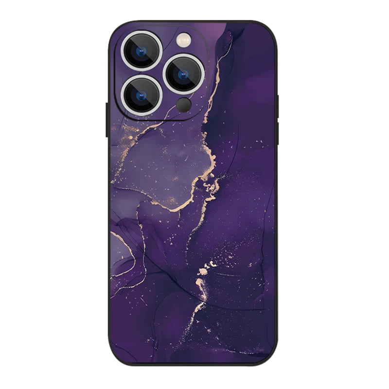 Marble Case For iPhone 15 Pro Max Coque Luxury Watercolor Shockproof Soft Cover For iPhone 16 17 14 13 12 Pro Max 11 16E 17 Air