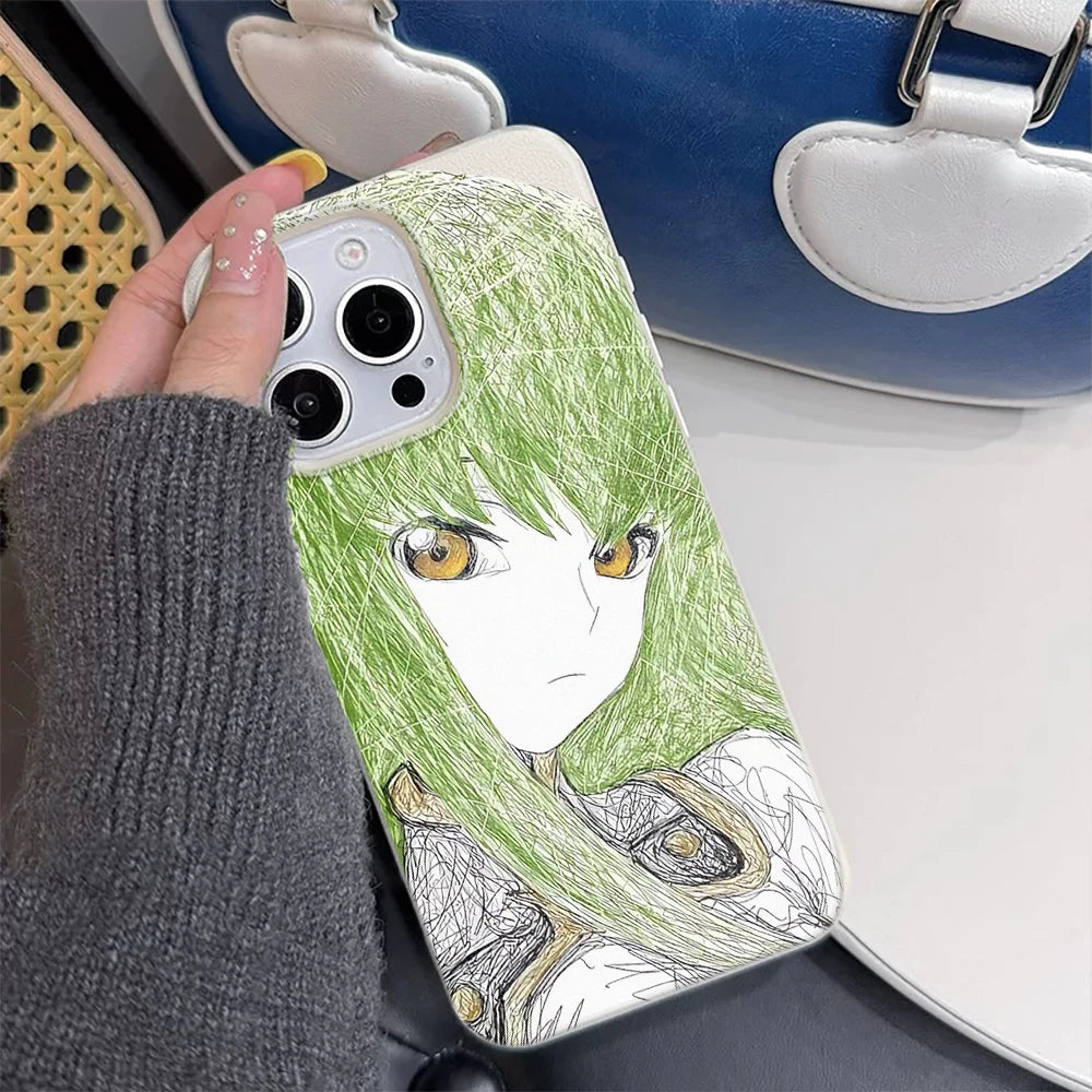 luxury comic Sketch Of Anime Character Soft Case protection for iPhone 17 16 15 13 12 11 14 17 Pro Max Coque