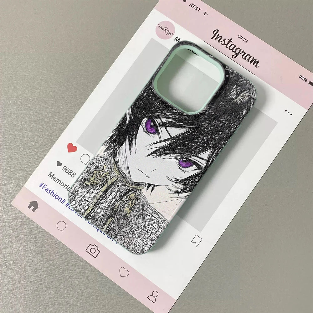 luxury comic Sketch Of Anime Character Soft Case protection for iPhone 17 16 15 13 12 11 14 17 Pro Max Coque