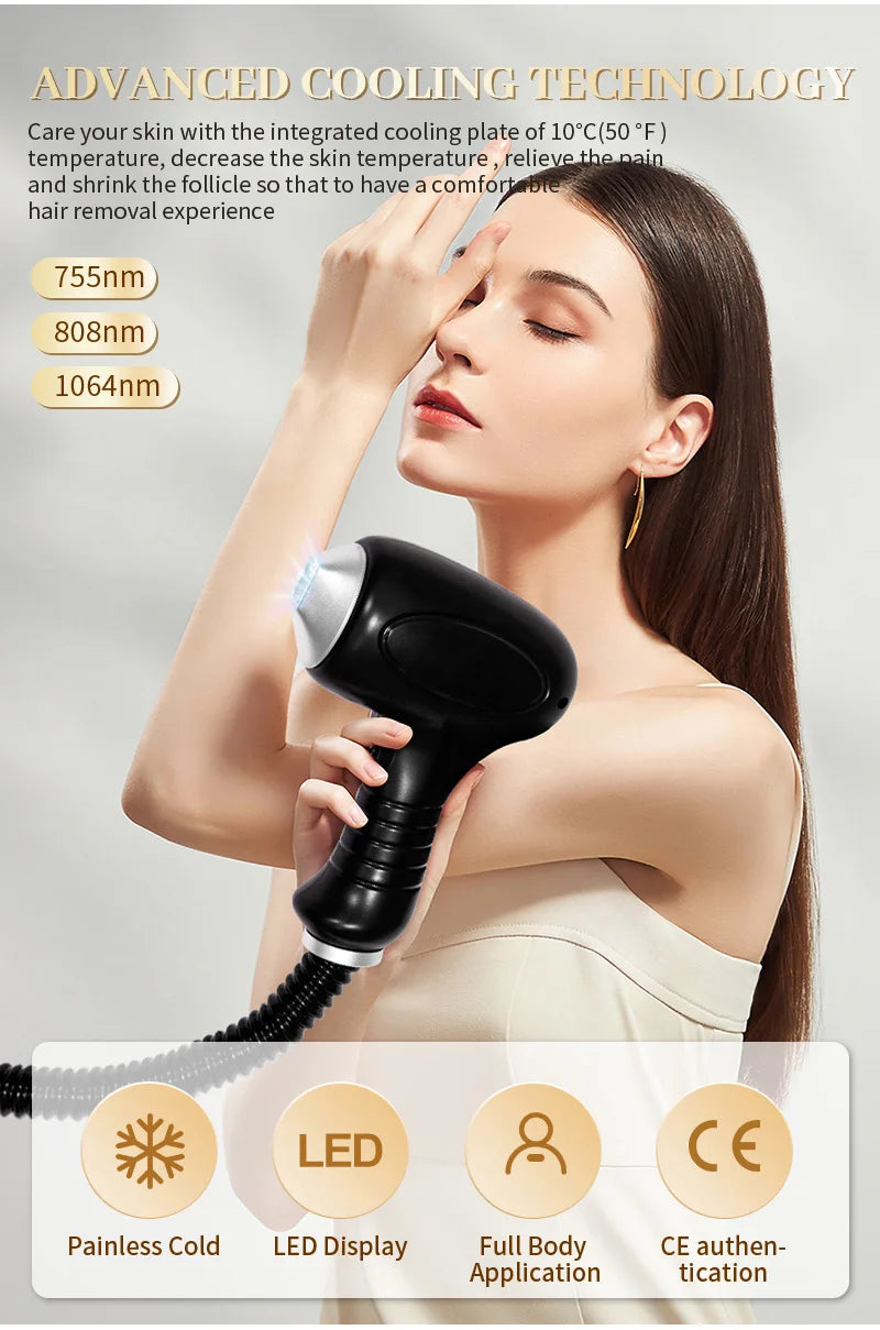 3500W Soprano Titanium Ice Platinum Diode 755 808 1064nm 3 Wavelength Laser Machine Painless Diode Hair Removal Machine