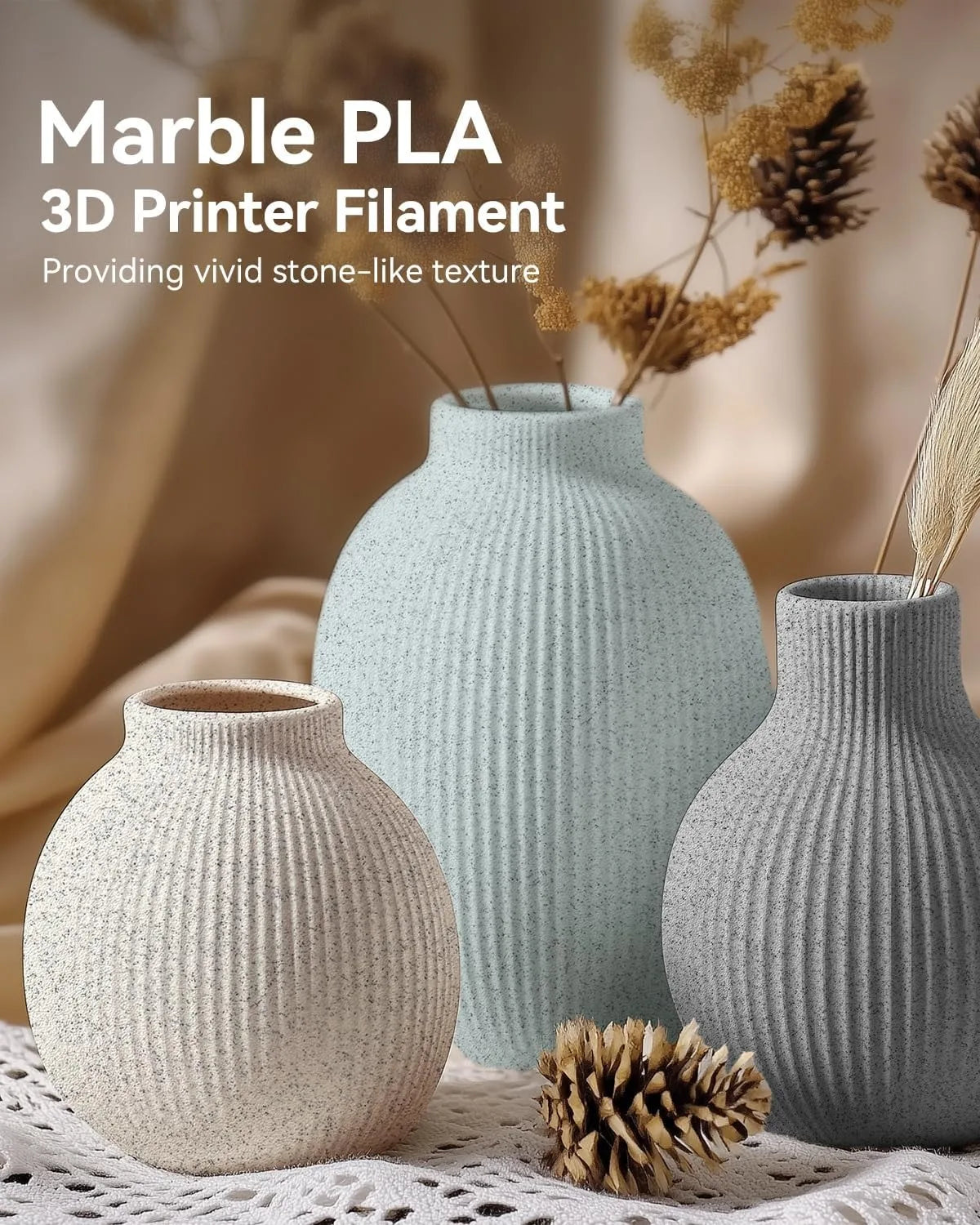 SUNLU 5KG High Speed PLA Marble Filament 1.75mm +/- 0.02 mm 1kg Spool (2.2lbs) High Speed Printing Filament Fit Most FDM Printer