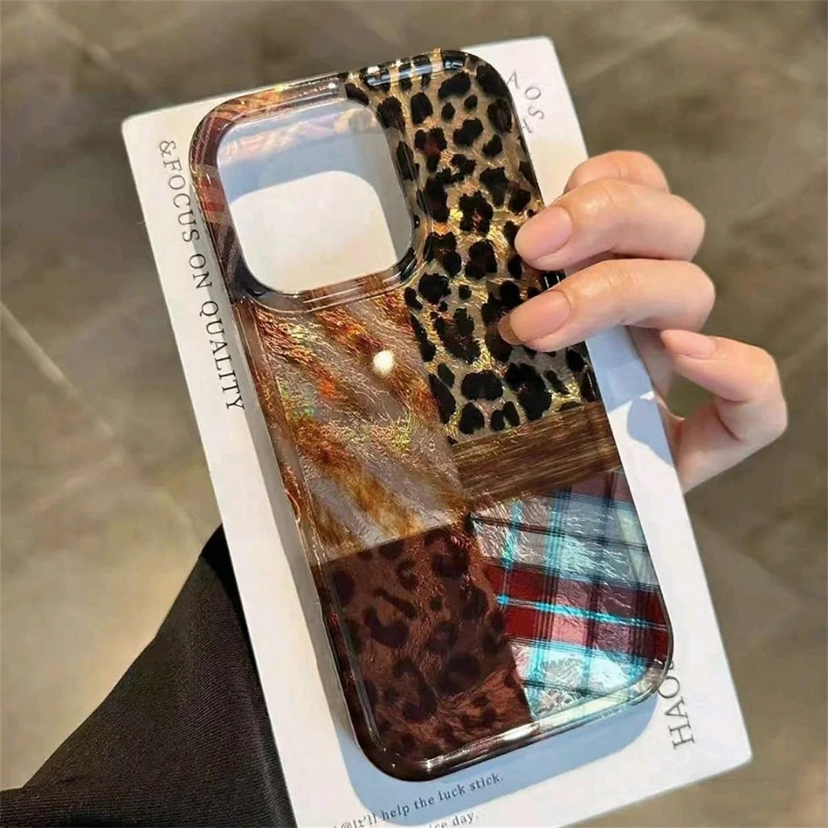 Cute Leopard Print Case for iPhone 16 17 15 14 13 12 Pro Max 11 For iPhone Air 16e Stylish Animal Pattern Shockproof Back Coque