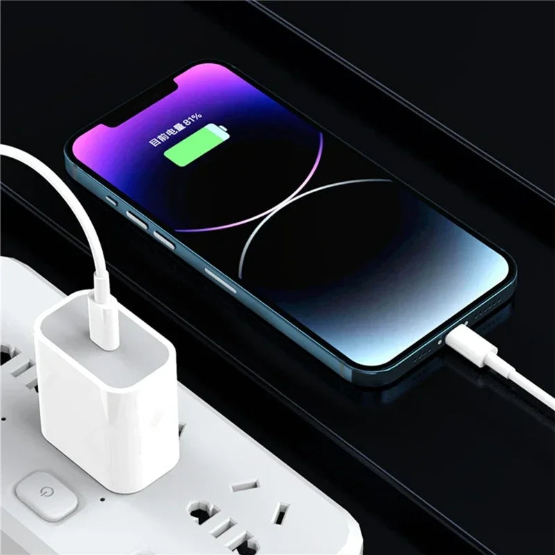 Chargeur rapide PD 35w pour iPhone 13 Pro 14 Plus 11 12 mini XS Max XR X iPad Air câble de charge rapide USB-C adaptateur d'alimentation