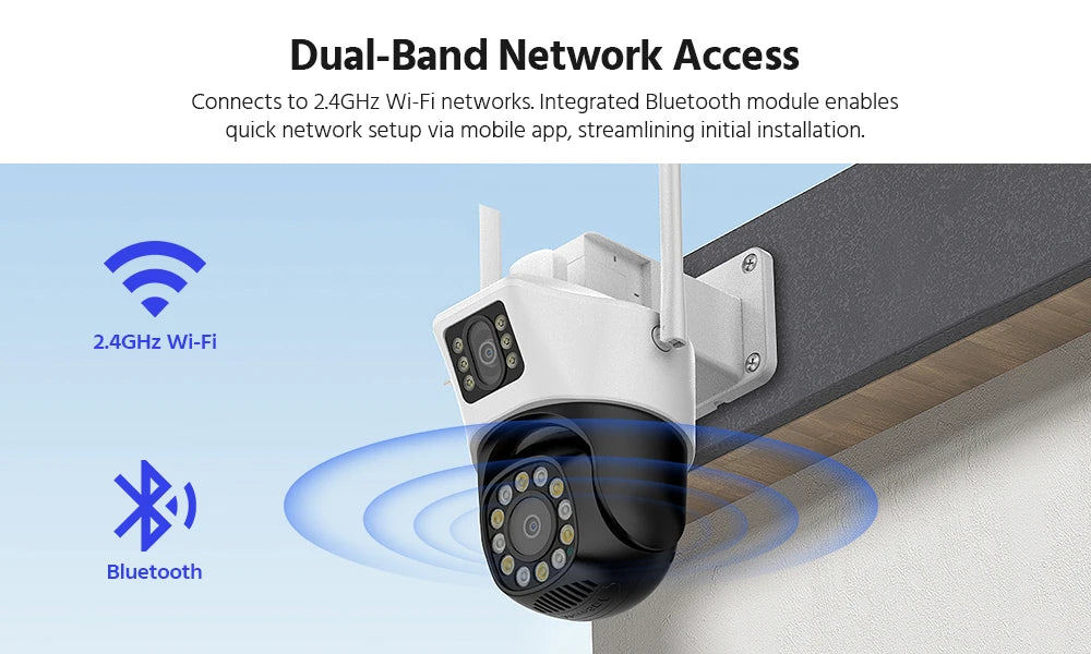 ANNKE 6MP Wifi IP Camera Dual Lens 2.4G camera security wifi Auto Tracking Human Detection Color Night Vision ONVIF PT Camera