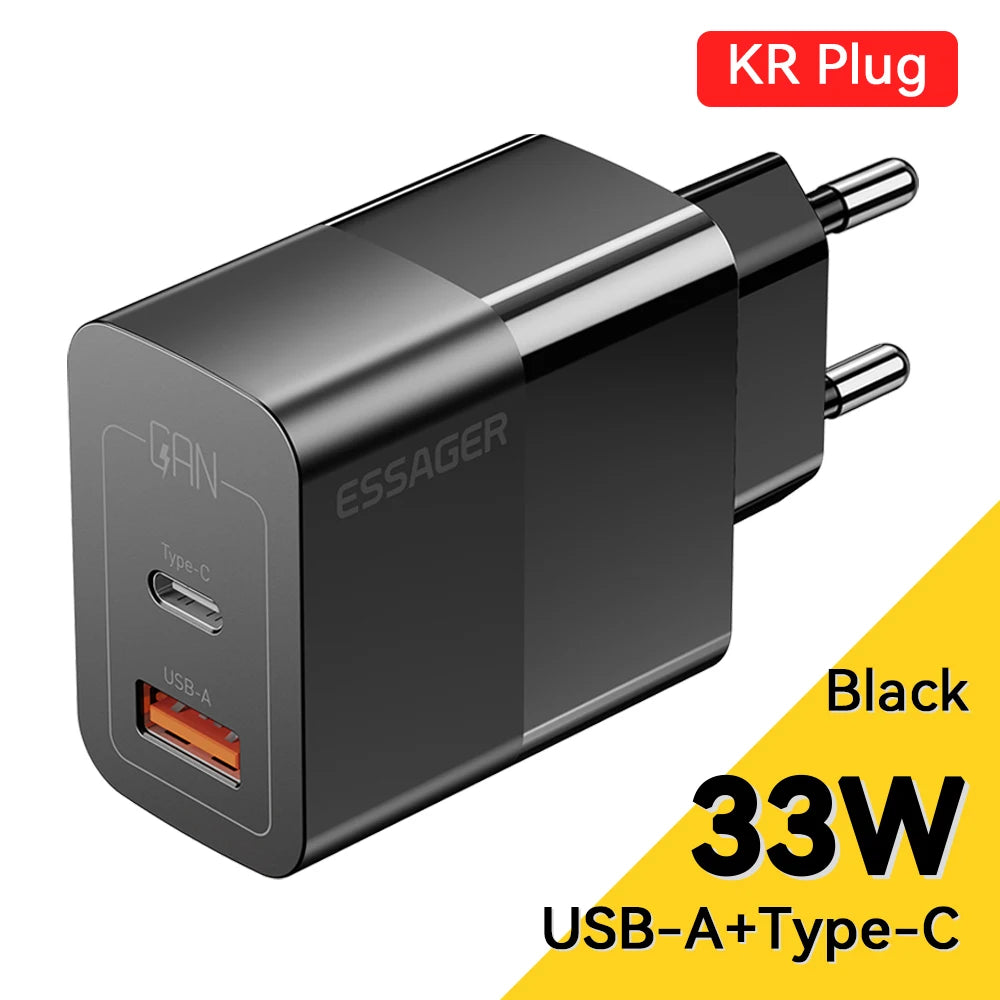 Essager-Chargeur USB Type-C, Charge Rapide PD, GaN, 33W, iPhone 14 13 12 11 Pro Max XS 8 P, iPad Pro Air iPad Mini