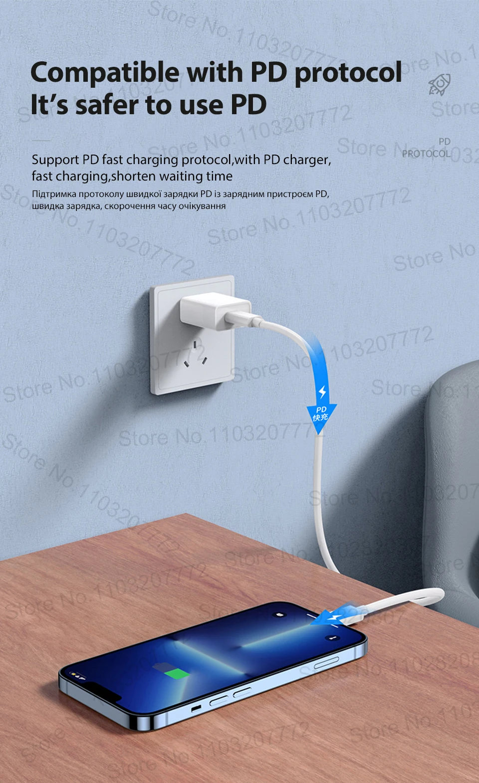 Original Pd 30w USB C charge rapide pour iPhone 13 12 11 14 pro Max 7 8 plus Mini XS xr x charge rapide câble USB type C pour chargeur iPhone
