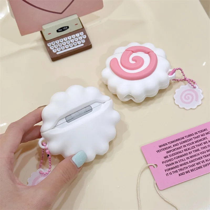 Cute Doughnut Headphone Case For AirPods 4 (2024) Airpod Pro 1 2 3 Bluetooth Earbuds Charging Box Protective Earphone Case Cover