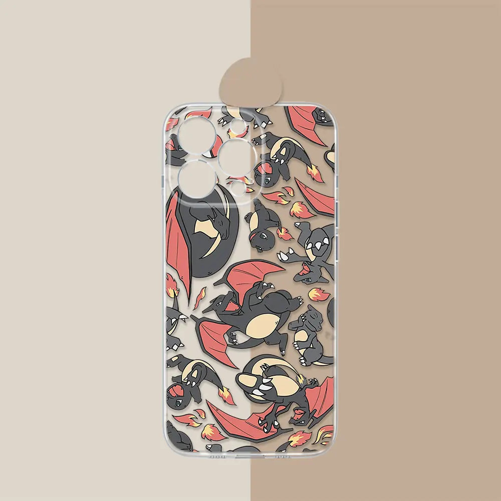 Pokemon Charizard Pikachu Anime Coque For iPhone 17 Air 16e 16 Case 15 14 13 12 11 17 16 Plus Pro Max 17 Translucent Phone Cover