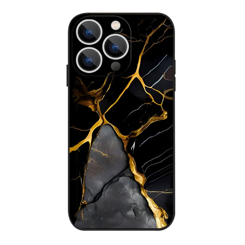 Marble Case For iPhone 15 Pro Max Coque Luxury Watercolor Shockproof Soft Cover For iPhone 16 17 14 13 12 Pro Max 11 16E 17 Air