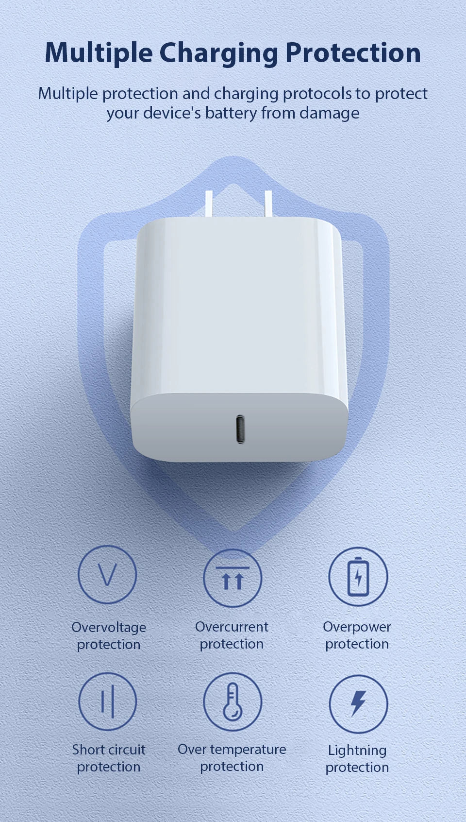 Chargeur rapide PD 30W pour iPhone 14 13 12, câble de charge rapide USB C vers Lightning pour iPhone 17 16 15 Pro Max, adaptateur d'alimentation de Type C