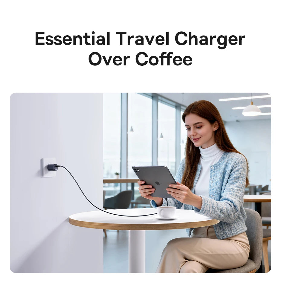Baseus 20W USB C chargeur Portable Type C chargeur Support PD charge rapide pour iPhone 15 14 13 12 11 Pro Max 8 Plus chargeur rapide