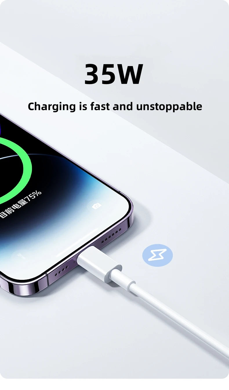 Pour PD 35W chargeur rapide USB Type C pour iPhone 15 14 13 12 11 Pro Max Mini Plus XR XS câble de données de charge accessoires