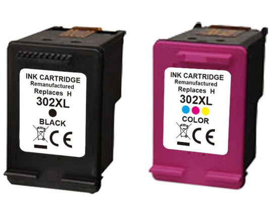 2er Set XL Patronen – Ersatz für HP 302XL black & color – Kompatible Tinte für DeskJet, ENVY & OfficeJet